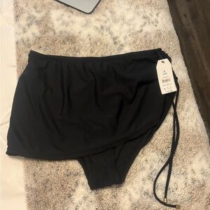 Black Swim Skirt with Attached Bottoms